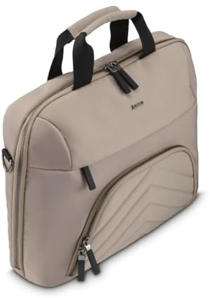 Hama laptopväska för 15,6–16,2 tum (lätt affärsväska som axelväska eller bärväska, notebookväska med två framfickor och arrangör, innerfack, surfplattefack, vadderat) beige