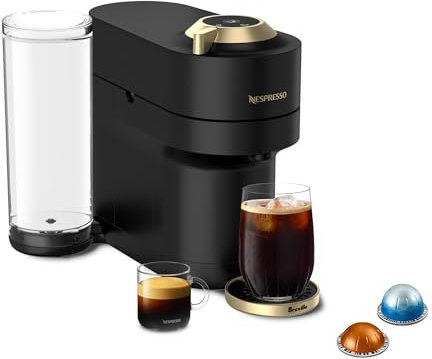 Nespresso Vertuo Pop+ Coffee & Espresso Maker by Breville, Black & Gold