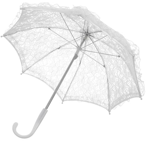 GALPADA 3stücke Lace Umbrella Hochzeitsaccessoire Eleganter Spitzen-Regenschirm Für Braut Und Hochzeitsfeier Vintage-Parasol Mit Feiner Verarbeitung Für Fotografie Und Bühnenauftritte