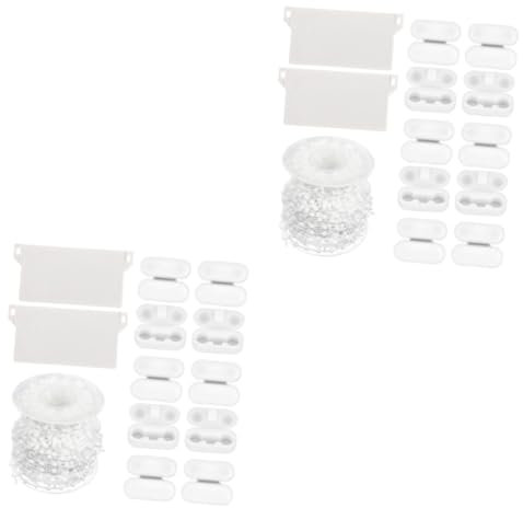 Cabilock 2 Sätze Vorhang Zubehör Perlenzugkettenverlängerung Kugelkette Für Jalousien Kabelanschlussklemmen Gardinenstangenstopfen Vertikale Blindplatten Zubehör Für Jalousien Plastik Weiß