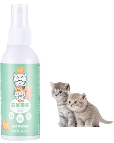 Spray repelente para gatos, 100 ml, spray disuasorio para gatos, para interiores, antiarañazos para gatos, protege muebles, sofás, alfombras, zonas restringidas, para el comportamiento del gato,