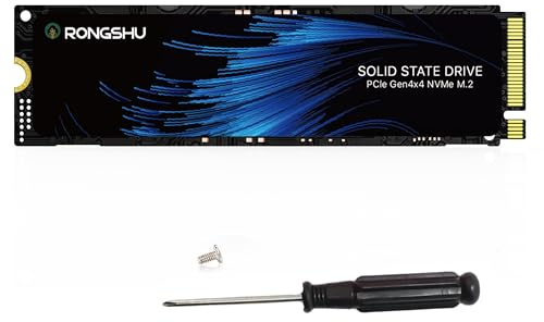 RONGSHU 512GB NVMe SSD M.2 PCIe4.0 Gen 4×4, M.2 2280 Unità a stato solido interna per gaming, velocità sequenziale fino a 5.100 MB/s, SLC Cache 3D NAND TLC, compatibile con PS5, laptop, PC (RP5000)
