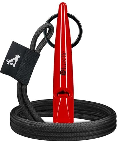 bluzelle Silbato para Perros Adiestramiento & Llamada – Frecuencia Normalizada 5800Hz – Recall 5800 (Incl. Cordón Ajustable) – Claro, Largo Alcance & Sin BPA – Marca Alemana, Color:Rojo