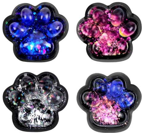Lot de 4 Squishies Patte de Chat, Jouets Souples et Souples pour Soulager Le Stress, Adorables Pattes de Chat, Jouet Sensoriel pour Enfants et Adultes