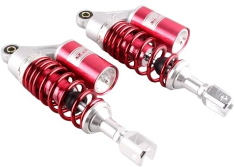 Moto Amortisseurs Amortisseurs Pneumatiques En Aluminium Pour Moto 280 Mm 11 Pouces Chape Scooter Cyclomoteur Rouge 2 Pièces