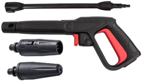 Grtheenumb Eldriven tvättpistol, högtryckstvätt pistol kraft med förlängningsstav och dubbla munstycken för bil, hem, trädgårdsrengöring