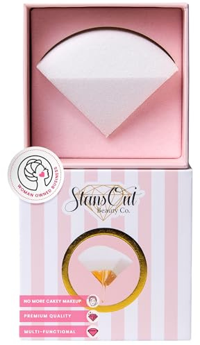 StansOut Makeup Blending Sponge, Memory Foam Blender for Liquid, Cream, & Powder Foundations, No Water Needed, Airbrush Finish, Flawless Application