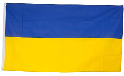 SCAMODA Bundes- und Länderflagge aus wetterfestem Material mit Metallösen, Outdoor Fahne & Flagge (Ukraine) 150x90cm
