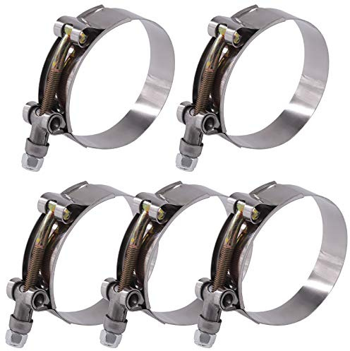 Glarks Turbo-Saugschlauchschellen, Edelstahl, 63–71 mm, 63–71 mm, 5 Stück