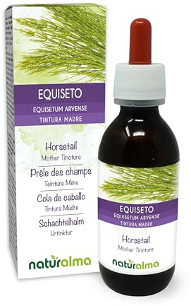 Cola de caballo (Equisetum arvense) hierba Tintura Madre sin alcohol Naturalma - Extracto líquido gotas 120 ml - Complemento alimenticio - Vegano