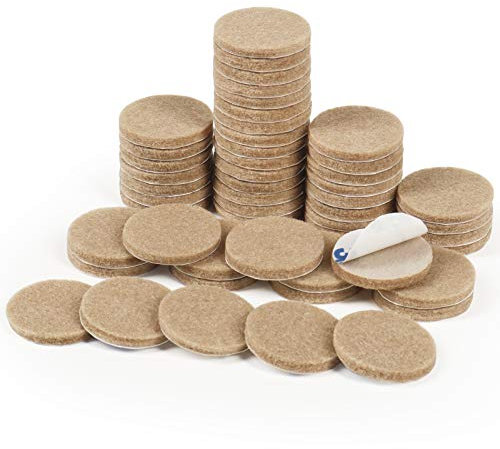 Furniture Pads,50 Pieces Felt Pads Self Adhesive Round Furniture Feet Protectors for Floor and Furniture(Beige)