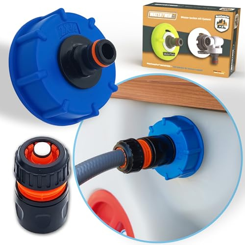 WATERTWIN Wohnmobil Wasser Tankadapter | Caravan Einfüllstutzen Zubehör | Wassertankdeckel mit doppelt Gardena Anschluss (Adapter für Tankdeckel IG60 GROBGEWINDE)
