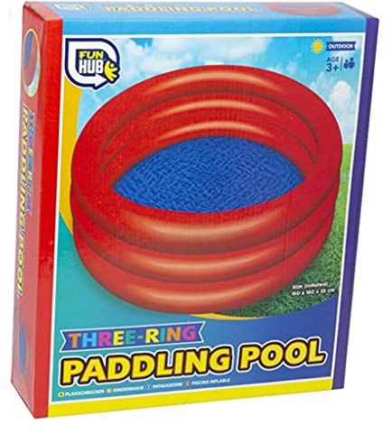 Grafix Inflatable Three 3 Ring Paddling Swimming Pool 150cm Water Toy Toddlers Kids Childrens 3+ Outdoor Beach Garden Summer (Red)