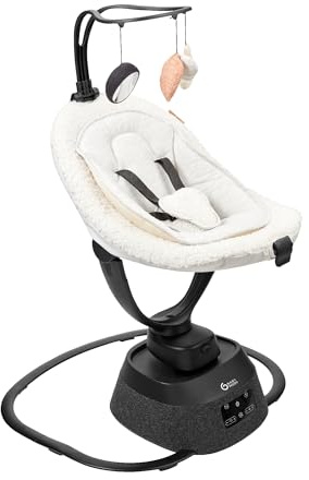 Babymoov Swoon Evolution Remote Control Baby Swing/Rocker, 8 Movements, 5 speeds, Timer, lullabies, 360° Rotation, with Newborn Insert and Play Arch