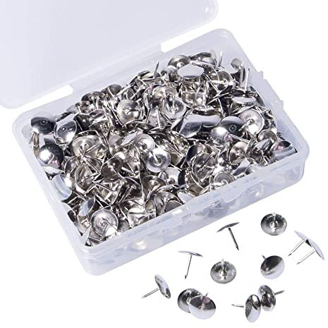 LUMoony 800Pcs Reißzwecken Silber Reißnägel Heftzwecken10mm Reißnägel Metall Heftzwecken Runde für DIY Büro Zum Aufhängen Von Memos Und Bildern