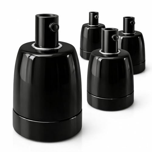 4er Pack, Porzellan Retro Lampenfassung E27