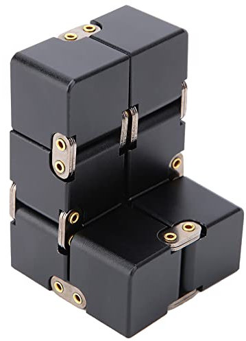Würfelspielzeug, Aluminium-Handzappelspielzeug Infinity Desk Magic Cube Geeignet für Erwachsene Entspannungsspielzeug (Schwarz)