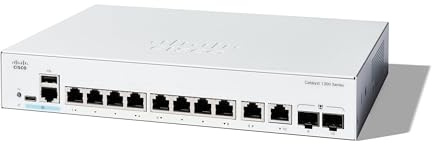 Cisco Commutateur administrable Cisco Catalyst 1300-8T-E-2G, 8 Ports GE, alim. Externe, Ports combinés 2x1GE, Garantie limitée à Vie (C1300-8T-E-2G)