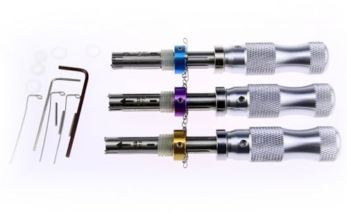 HUK Lot de 3 outils de crochetage de serrurier tubulaire 7,0 mm 7,5 mm 7,8 mm