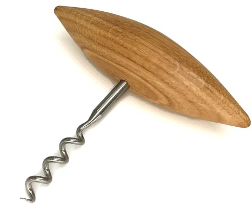 KokosnussEisen® - Premium Korkenzieher - Edelstahl poliert - Holzgriff Eichenholz - Made in Germany
