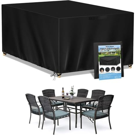 Trädgårdsmöbelöverdrag, 420D Oxford Utomhus Bordsskydd Fyrkantigt Terrassbordsöverdrag Vattentät Anti-UV Vindtätt Trädgårdsbordsöverdrag(160x130x90cm)