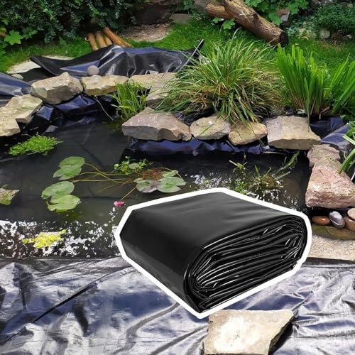 Teichfolie vorgeschnitten 0.12mm Teichfolien HDPE Teichplane 3x3m 6x6m 10x10m UV-Beständig witterungsbeständig, Reißfest Baufolie Schwarz für Gartenlandschaftsbau Pools Koi-Teiche ( Größe : 6x6m )