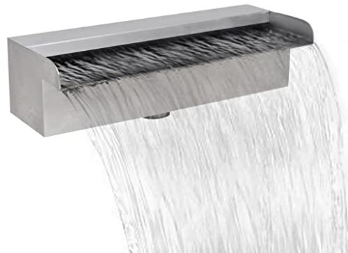 Home & Garden Artikel - Rechteckiger Wasserfall Pool Brunnen Edelstahl 30 cm