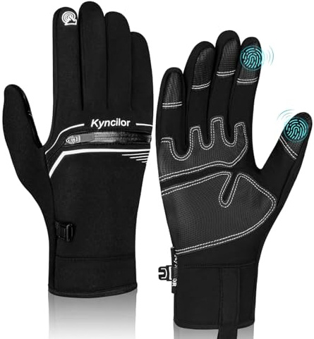 Wisebom Guanti Invernali Ciclismo Uomo Donna, Guanti Touch Screen Anti-Scivolo, Guanti Invernali Antivento Impermeabili Guanti da Caldi Sportivi per Corsa, Guida, Ciclismo, Arrampicata (L)