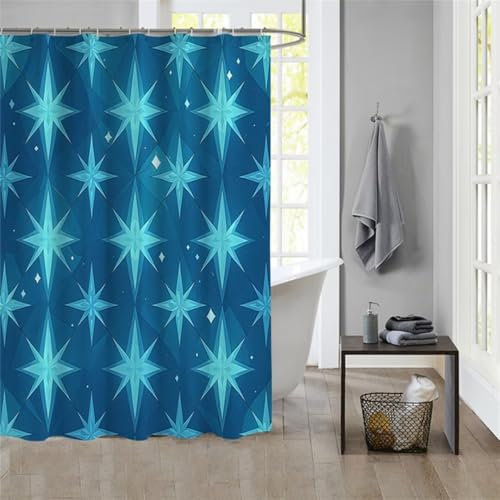 Duschvorhang Teal 180x200cm Beschwerter Saum Wasserdicht Duschvorhänge Waschbar Stoff Shower Curtains Mit Ösen Duschvorhangringe Faltbarer Bad Curtain Badewanne Badezimmer Vorhang Gardinen 1026