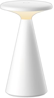 MÜLLER-LICHT LED-Tischleuchte Ivy White für Innen- und Außenbereich mit integriertem Akku, warmweißes Licht (2700 K), Helligkeit stufenlos dimmen mit Touch-Schalter, IP54 Wasser- und Staubgeschützt