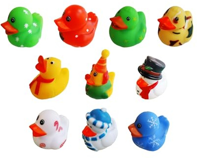 Lanhuiddup 10pcs Rubber Ducks,Bathtub Toys,Multiple Design & Colors,Ideal for Bath Play,Party Gifts & Small Prizes