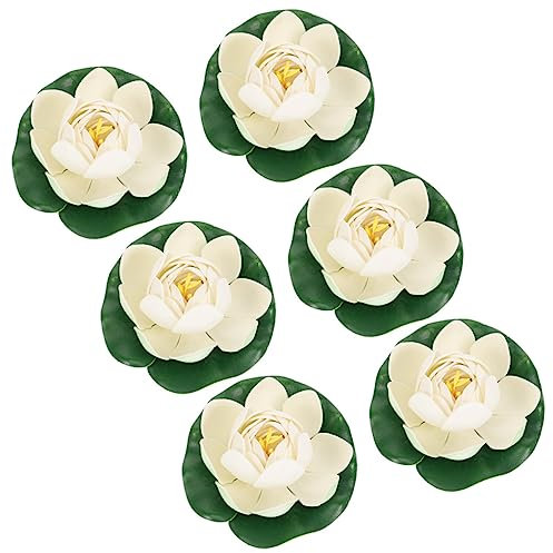 MAGICLULU Seerosen-blumenornament 10 cm Halboffenes Schwimmende Blumen Für Gartenteich Künstliche Blumen Teich Aquarium-