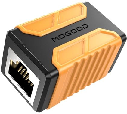 MOGOOD Accoppiatore RJ45 1 Pezzi, Accoppiatore Internet 10Gbps, Adattatore di Estensione del Cavo Ethernet, Connettore Ethernet da Femmina a Femmina Compatibile con Cat7, Cat6, Cat5e, Cat5