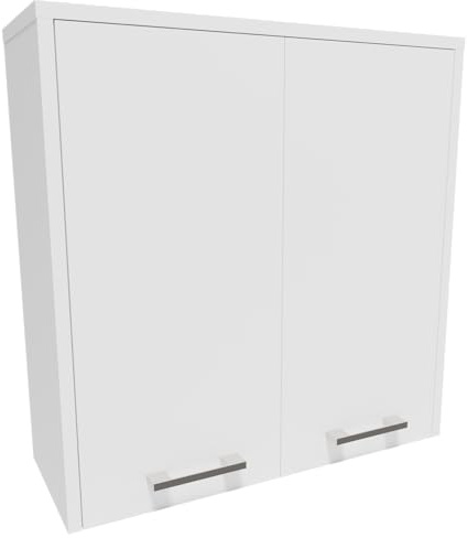 MATKAM Hängeschrank FW60BIA H60 x B60 x T22,5 cm, mit 2 Türen, funktionales Design, einfache Montage (Weiß)