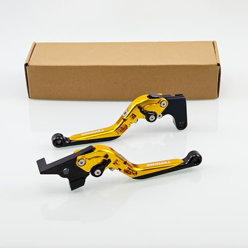 OEM Ersatz Kupplung Bremshebel Ersatz für Yamaha TENERE 700 XTZ700/SP 2019-2025 XTZ Rally Motorradzubehör Faltbare verstellbare Griffe (Golden Black)