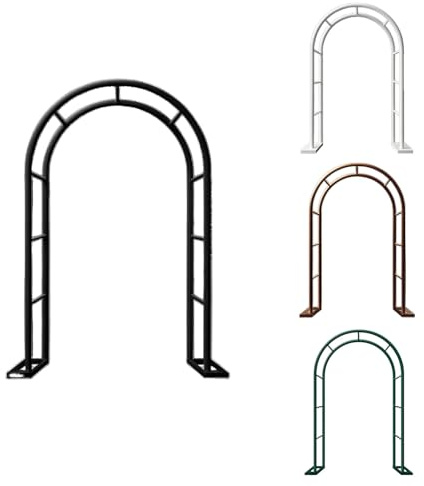 Grande tonnelle de jardin – Treillis en métal noir pour plantes grimpantes, roses et vignes – Pergola d'extérieur élégante pour mariages, événements et décoration de terrasse – Grande taille (l 350 cm