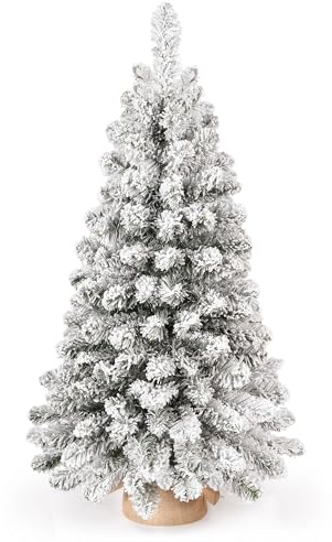 OasisCraft Weihnachtsbaum mit Schnee,Tischbaum90 cm, Tannenbaum künstlich，Christmas Decorations