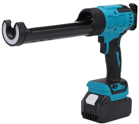 FTVOGUE Pistola de Calafateo Eléctrico, Pistola Selladora Inalámbrica con 6 Velocidades y Luz LED, Batería de 3000 MAh, Cartucho de 1000 Ml de 300 Ml para Renovaciones de Hogares, (Enchufe de la UE)