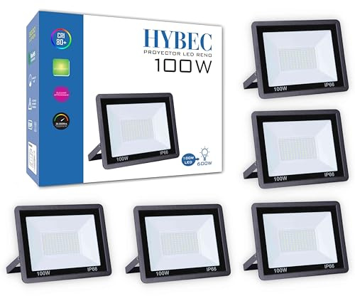 CLAR - Focos LED Exterior, Foco LED Interior, Focos Impermeable, 100W 4000ºk (Pack 5)