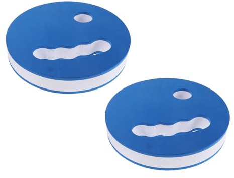 HONITANO Discos de Ejercicio Acuático EVA para Entrenamiento de Natación Discos de Mano para Adultos Equipo Ligero y Resistente para Fitness Piscina Juego de Azul Profundo