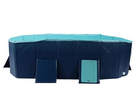 Fafeims Piscine Pliable Portative épaisse Non Gonflable pour Chiens d'enfants, Idéale pour Les Jeux d'eau en Plein Air en Famille, Piscine en PVC Facile à Transporter (1,85 m/6,1 Pieds)