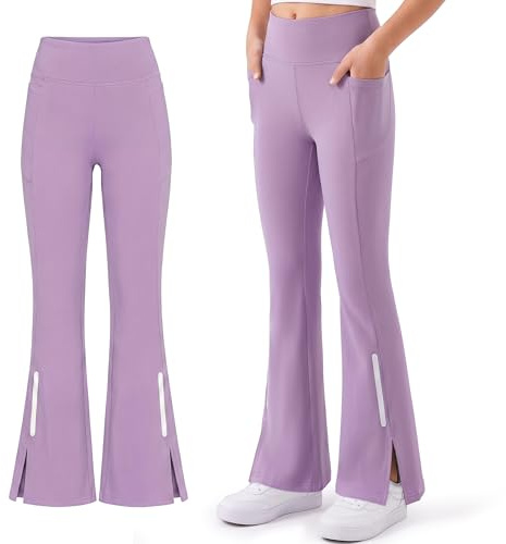 Baogaier Leggings évasés pour Filles avec 2 Poche UPF 50 Protection Solaire