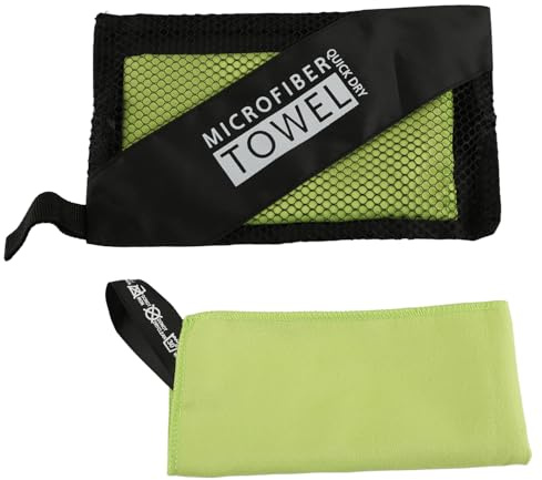 Tabanzhe Quick Dry Microfibre Towel – Lightweight & Super Absorbent Travel & Gym Towel Compact Beach Towel for Sports Swimming Yoga Camping Hiking(Dark Green, 30x30cm)