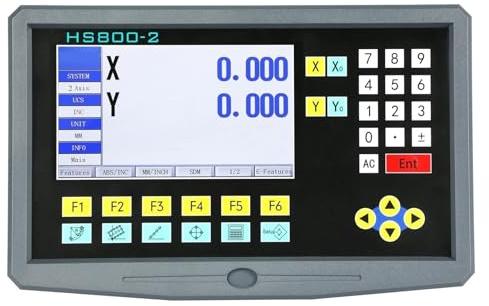 Digital Readout Lathe Milling 9 Language 2 Axis LCD Digital Readout AC220V/110V and 2 Pieces 50-1000mm Linear Scale(HS800-2 no Scales)