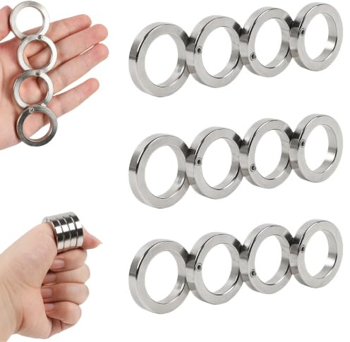 3er Set Edelstahl Fingertrainingsringe für Faltbarer Fingerring