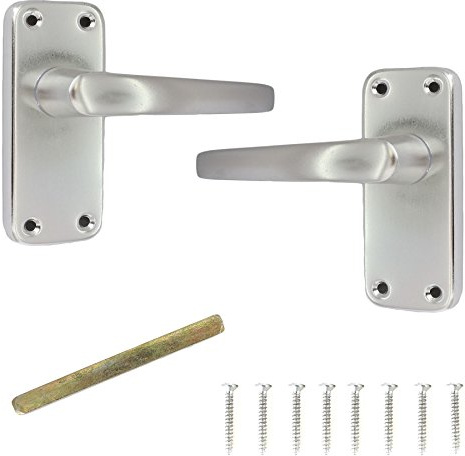 White Hinge Polished Aluminium Stafford Lever Latch Handle Set 100mm
