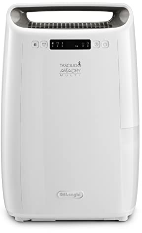 De'Longhi Tasciugo AriaDry Multi Deshumidificador Silencioso, Función 24h, Función Lavandería, Filtro Antipolvo SERIE DEX, DEXD214F, 40 Decibelios, 14 Litros, Blanco