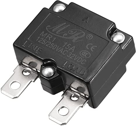 sourcing map Protection contre les surcharges de circuit 15 A AC125/250 V DC32 V Disjoncteur thermique à réinitialisation automatique