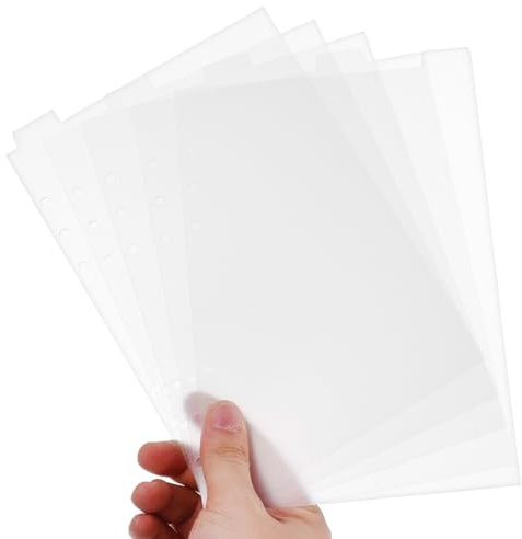 Operitacx Diviseurs de reliure à 6 trous format A5 onglets transparents feuilles de plastique insérables feuilles d'index planificateur diviseurs Pages d'indexation