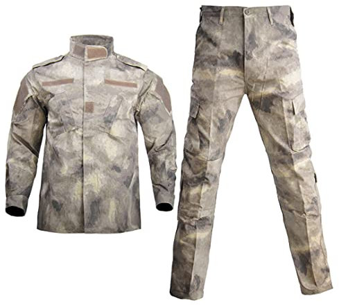 Suwequest Paintball Kleidung Jagdanzug Militäruniform Taktischer Kampf Tarnung Jagd Sets Hemden Campinganzüge Ruin Grey XXL-(100-110kg)